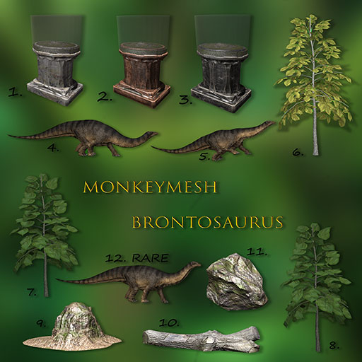 7 Brontosaurus MonkeyMesh Box - Medium Leaf Tree