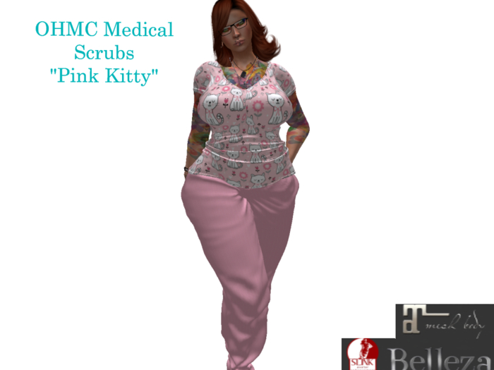 Pink Kitty Scrubs