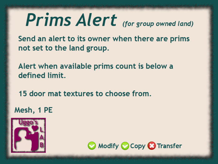 Door mat (Prims alert)