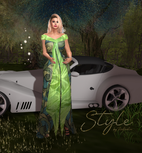 Style by Rafaela Off Shoulder dress Green BOX