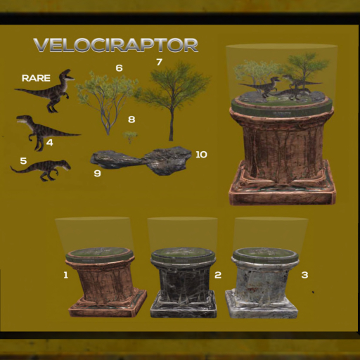 7 Velociraptor MonkeyMesh Box - Small Leaf Tree