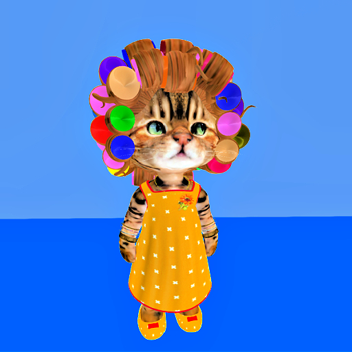 Dinkie Hillbilly Hair: Rainbow Curlers - Blonde hair  129 prims