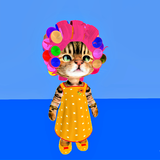 Dinkie Hillbilly Hair: Rainbow Curlers - Pink hair  129 prims