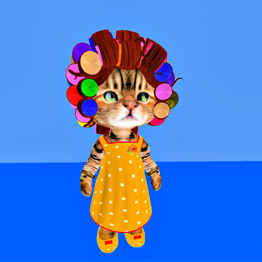 Dinkie Hillbilly Hair: Rainbow Curlers - Red hair  129 prims
