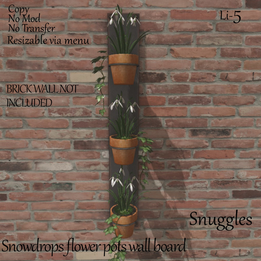 Snowdrops flower pots wall board By Snuggles 
