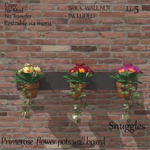 Primerose  flower pots wall board By Snuggles 