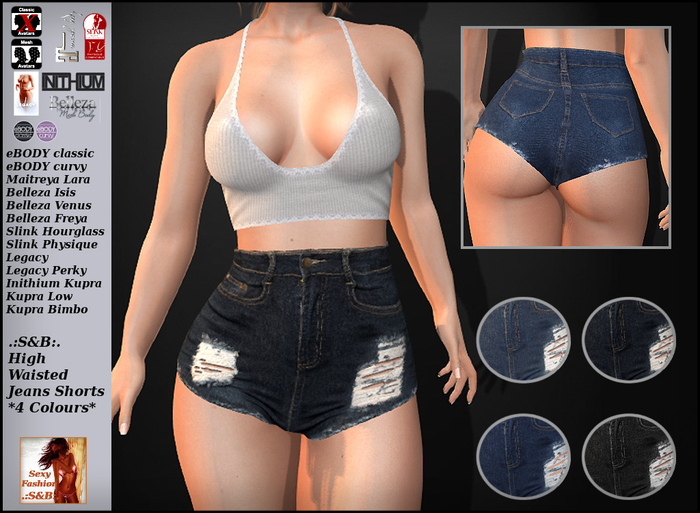 .:S&B:. High Waisted Jeans Shorts *4 Colours* (unpacked)