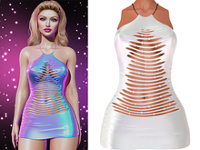Aspen Ripped Tree Dress [Holo White] - Maitreya (+Petite) • Legacy