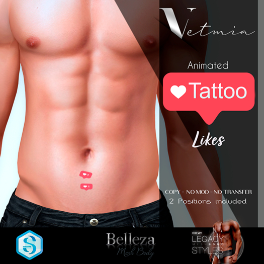 .Vetmia. Animated Tattoo Likes (Male)