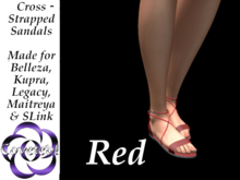 Cross-Strapped Sandals in Red by COVETED!