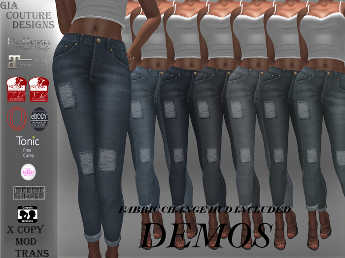 "GCD" Tammie Ripped Jeans Denim DEMOS