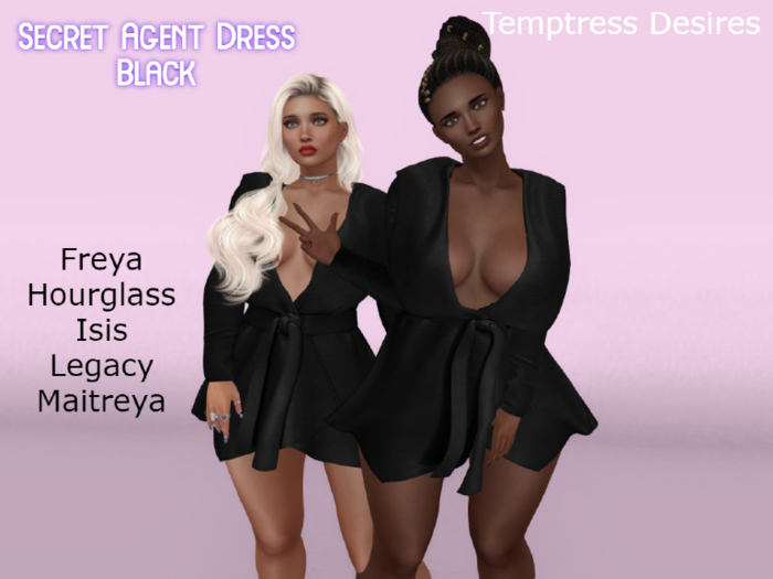 ~TD~ Secret Agent Dress-Black-ADD
