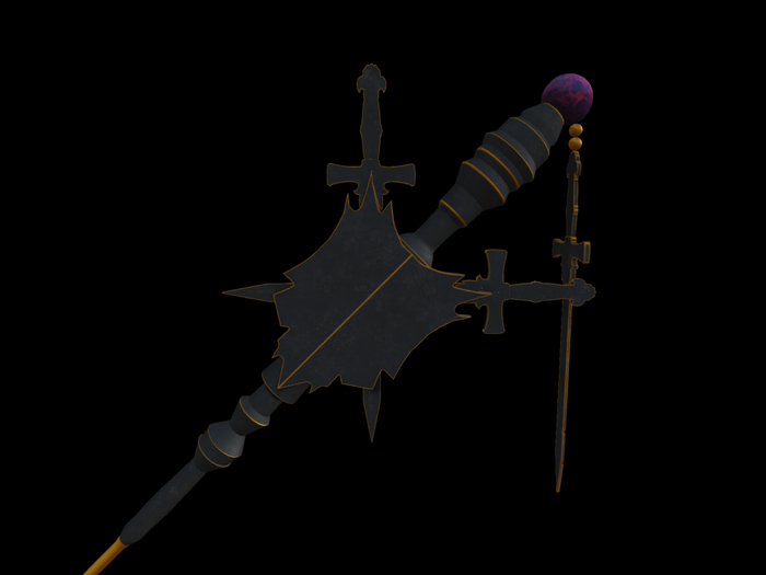 Sword & Shield Hairpin – Gothic Warrior Hair Stick – Dark Fantasy Accessory – Copy/Mod Mesh