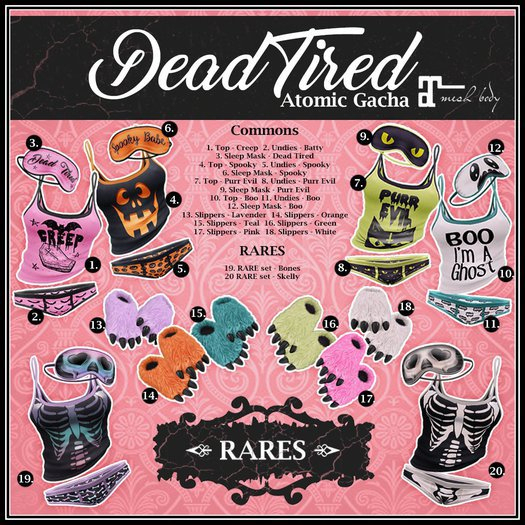 . Gacha_ Deaad Tired_Rare Set - Skelly RARE