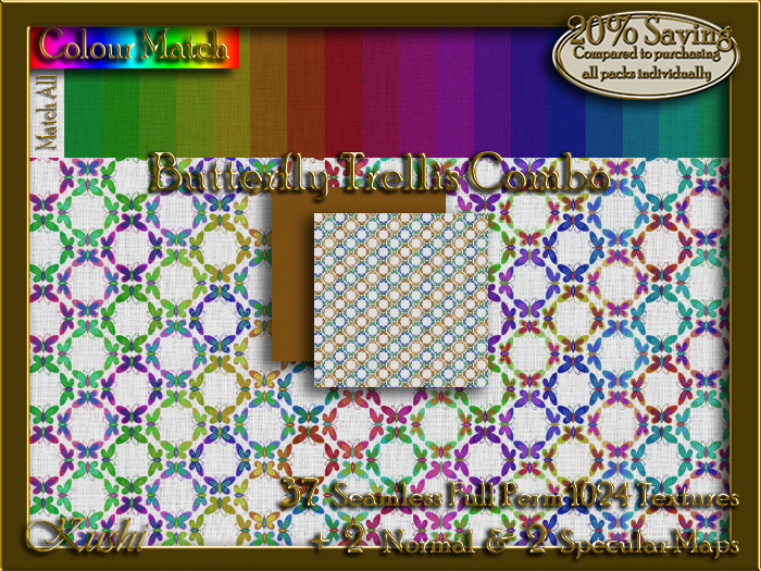 Butterfly Trellis Combo Seamless Texture Set
