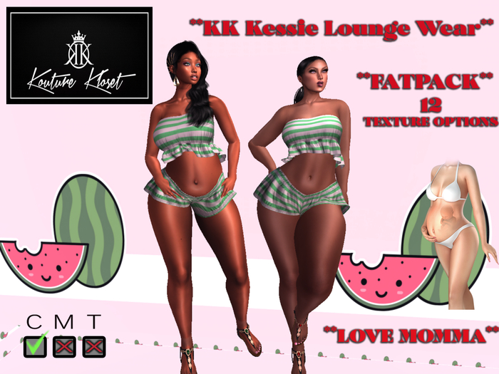 *KK Kessie Lounge WearGrn Striped Love Momma BOXED (ADD ME)