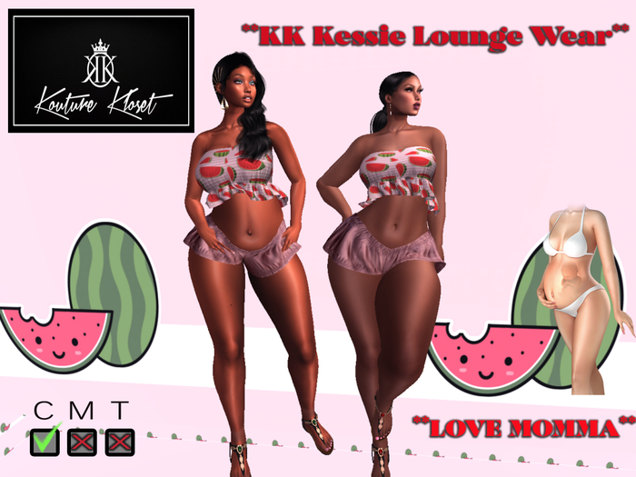 *KK Kessie Lounge Wear  Pank Watermel Love Momma BOXED (ADD ME)
