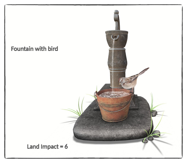 Fountain with Bird 