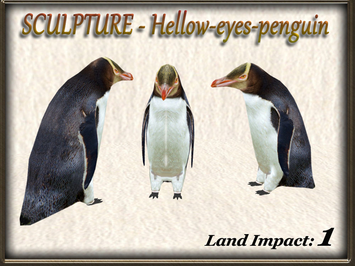 SCULPTURE - Hellow-eyes-penguin (1Li) Full Perm