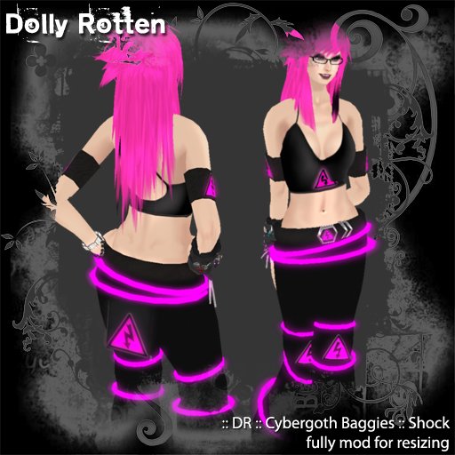 :: Dolly Rotten :: Cybergoth Baggies :: Shock - pink