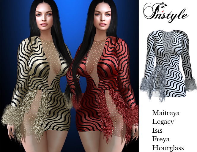 SALE!InStyl -Wave Dress - White (Maitreya,Legacy,Isis,Freya,Hourglass)