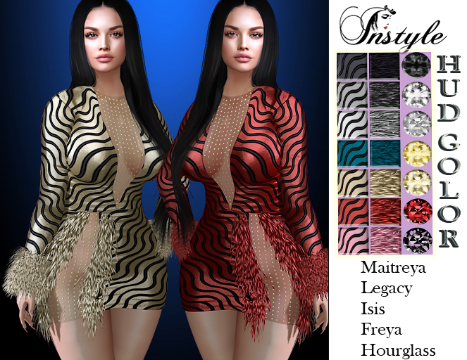 InStyl -Wave Dress - HUD COLOR (Maitreya,Legacy,Isis,Freya,Hourglass)