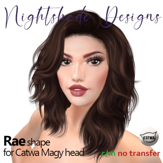 *{ND}* Rae shape for Catwa Magy head - LIMITED-TIME PROMO PRICE