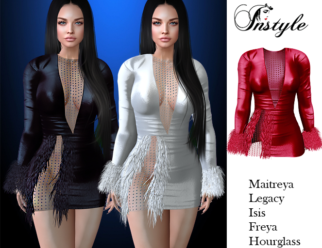 InStyl -Classic Dress -Red (Maitreya,Legacy,Isis,Freya,Hourglass)