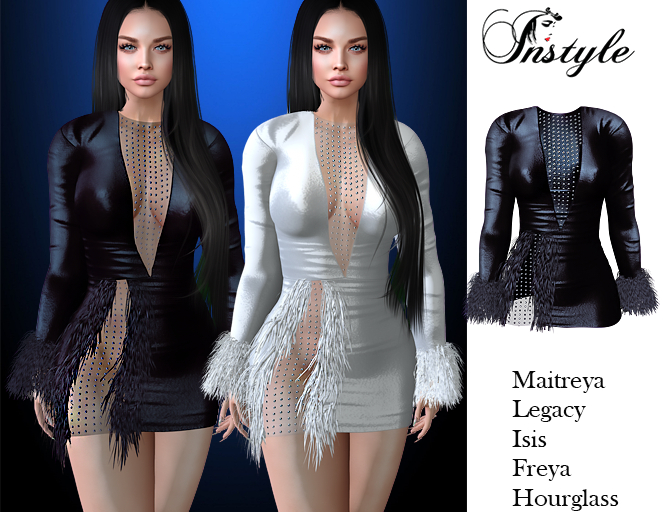 PROMO!!!until 30.11 -Classic Dress -Crows (Maitreya,Legacy,Isis,Freya,Hourglass)
