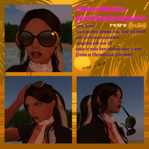 Ethereallusions functionnal sunglasses (for her - retro)