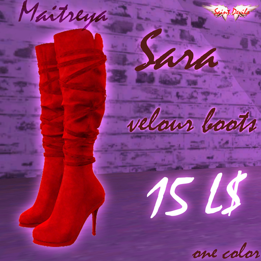 [SD]Sara Velour boots ( Red)Maitreya