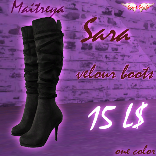 [SD]Sara Velour boots ( Black)Maitreya