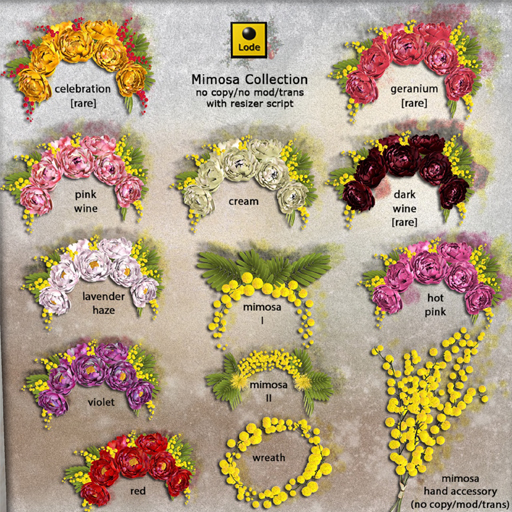 *LODE* Head Accessory - Mimosa Big Crown [pink wine]