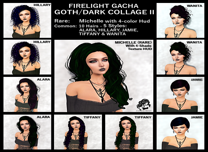Firelight Goth Collage II - Tiffany DkGreen Common