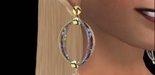 TM Triple Stone Hoop Earrings