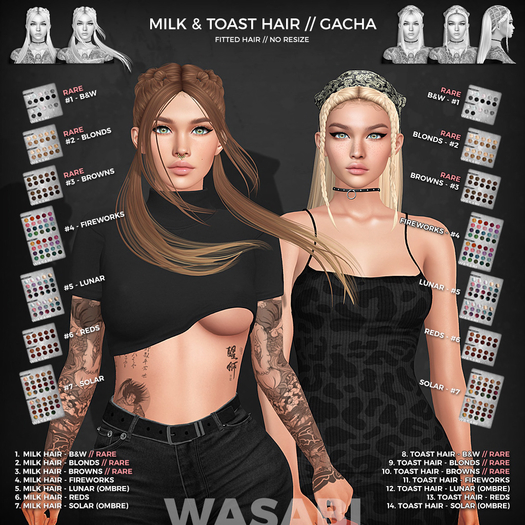 Wasabi // Milk Hair - #6 Reds - [Rez & open]