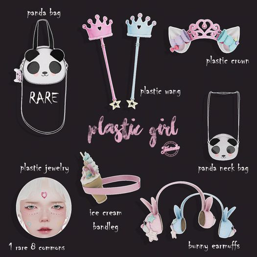 *Tentacio* Plastic girl. Panda bag RARE