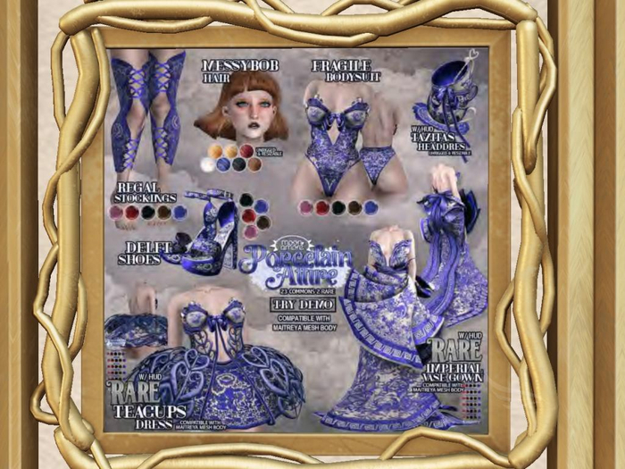 :Moon Amore: Porcelain Attire/Delft  Shoes - ROUGE