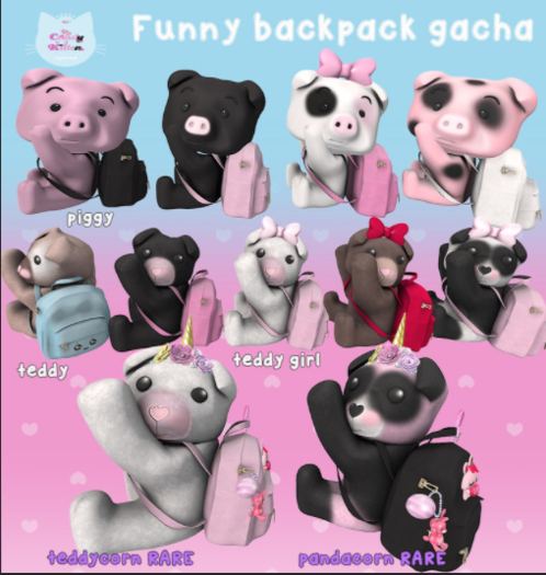 *CK* Funny backpack gacha teddy brown