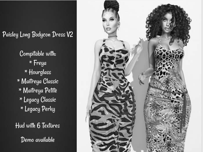 DEMO Paisley Long Bodycon Dress V2 (add me!)