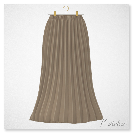 Kotolier . Easy Pleats Skirt - darkbeige