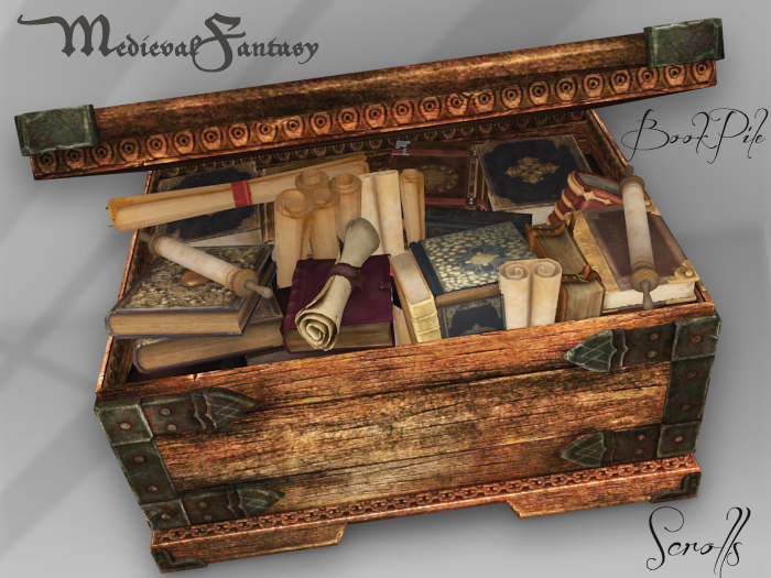 [MF] Medieval Scrolls And Books Chest (boxed)