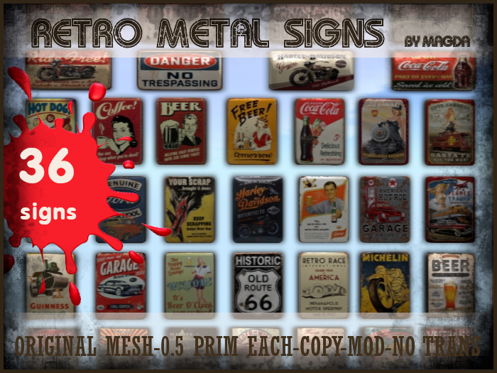 [M-C] Retro Metal Signs
