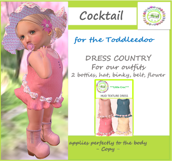 Little Croc DRESS SIMPLE BOWN TD -COCKTAIL (Boxed)