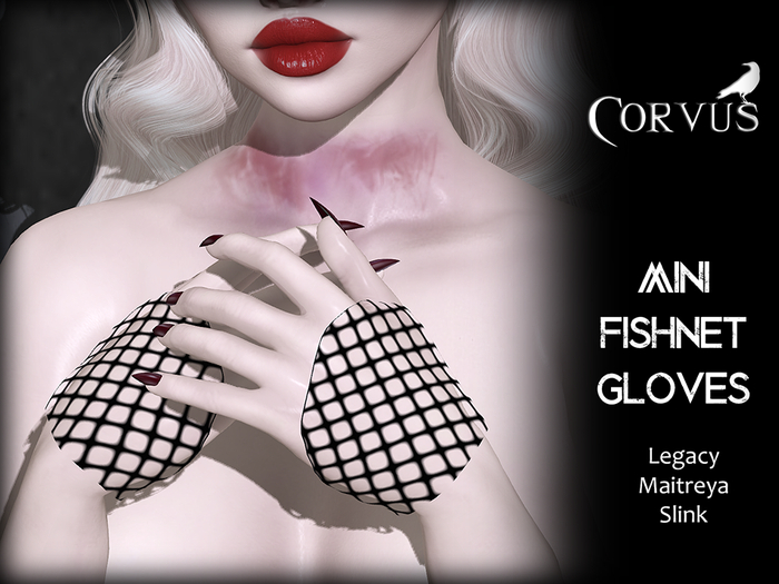 Corvus : Mini Fishnet Gloves