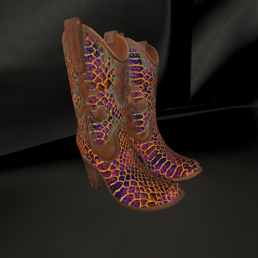 Women's Purple Snake Skin Boots with Resizer
