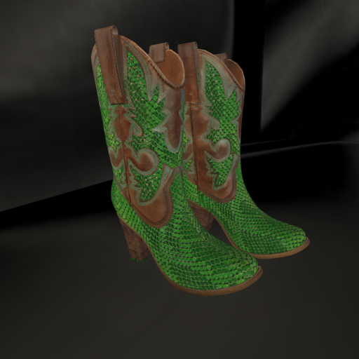 Women's Green Snake Skin Boots with Resizer