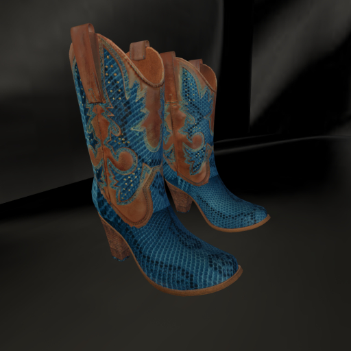 Women's Blue Snake Skin Boots with Resizer