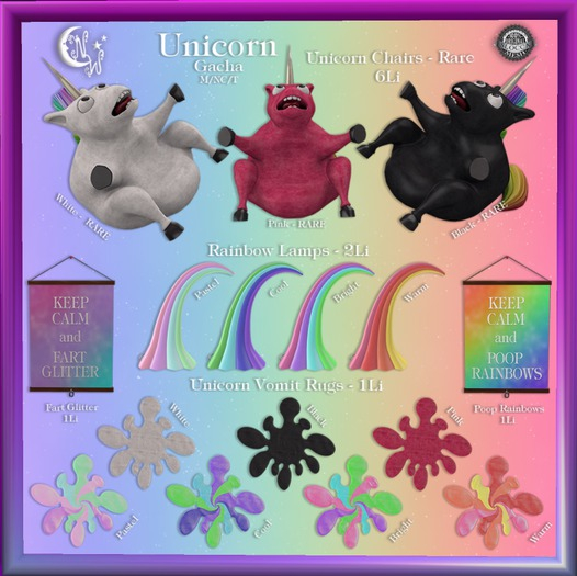 Second Life Marketplace *NW* Unicorn Vomit Rug Black