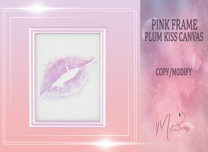 Mon Bebe - Pink Frame Plum Kiss Canvas